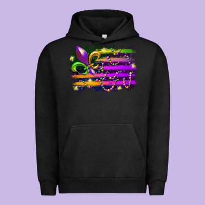 Mardi Gras Flag Urban Hoodie Designed By Racoondesign