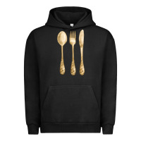 Pigment Black spoon fork knife fa element Urban Hoodie - FaDigitalArtStudio