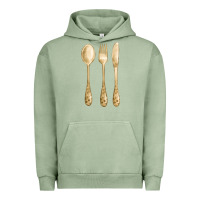 Pigment Oil Green spoon fork knife fa element Urban Hoodie - FaDigitalArtStudio
