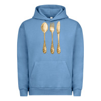 Pigment Pebble Blue spoon fork knife fa element Urban Hoodie - FaDigitalArtStudio