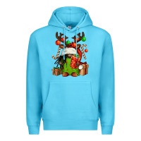 Ocean Blue christmas afro gnomes Premium Hoodie - FaDigitalArtStudio