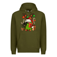 Army Green christmas afro gnomes Premium Hoodie - FaDigitalArtStudio