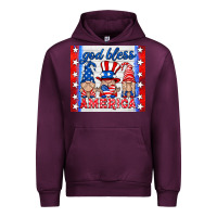 Mauve Wine god bless America gnomes Urban Hoodie - HRA Design Shop