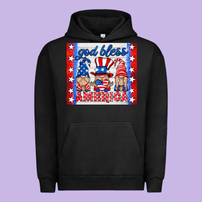 God Bless America Gnomes Urban Hoodie Designed By Hra Design Shop
