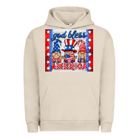 Pigment French Oak god bless America gnomes Urban Hoodie - HRA Design Shop