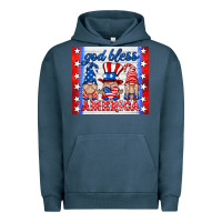 Pigment Midnight Navy god bless America gnomes Urban Hoodie - HRA Design Shop