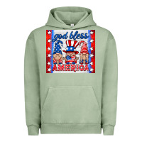 Pigment Oil Green god bless America gnomes Urban Hoodie - HRA Design Shop