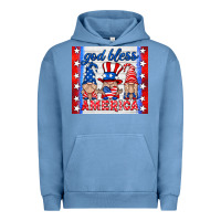Pigment Pebble Blue god bless America gnomes Urban Hoodie - HRA Design Shop