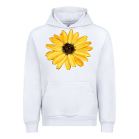 White sunflower Urban Hoodie - FaDigitalArtStudio