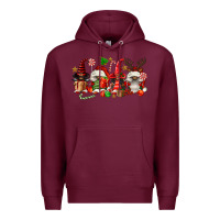 Burgundy christmas afro gnomies Premium Hoodie - FaDigitalArtStudio
