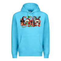 Ocean Blue christmas afro gnomies Premium Hoodie - FaDigitalArtStudio
