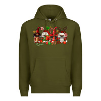 Army Green christmas afro gnomies Premium Hoodie - FaDigitalArtStudio