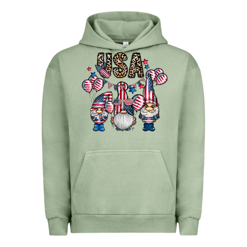 Usa America Gnome Urban Hoodie by CowhideDigitalArt | Teevron