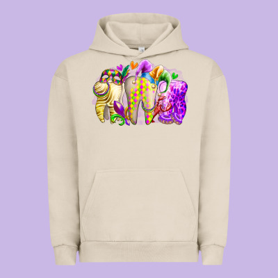 Mardi Gras Tooth Urban Hoodie Designed By Racoondesign