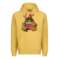 Antique Gold christmas coffee afro gnome Premium Hoodie - FaDigitalArtStudio