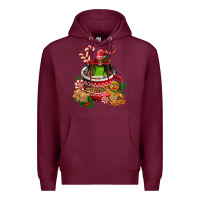 Burgundy christmas coffee afro gnome Premium Hoodie - FaDigitalArtStudio