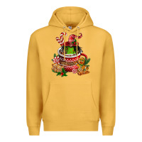 Mustard christmas coffee afro gnome Premium Hoodie - FaDigitalArtStudio