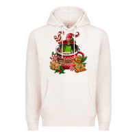 Pale Pink christmas coffee afro gnome Premium Hoodie - FaDigitalArtStudio