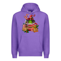 Purple christmas coffee afro gnome Premium Hoodie - FaDigitalArtStudio