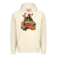 Sandshell christmas coffee afro gnome Premium Hoodie - FaDigitalArtStudio