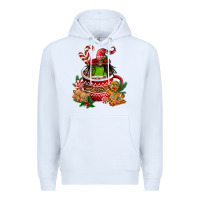 White christmas coffee afro gnome Premium Hoodie - FaDigitalArtStudio