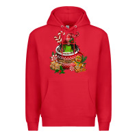 Red christmas coffee afro gnome Premium Hoodie - FaDigitalArtStudio