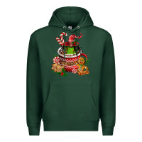 Sports Green christmas coffee afro gnome Premium Hoodie - FaDigitalArtStudio