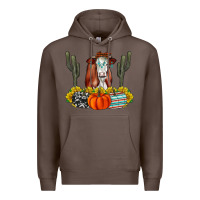 Coffee Fall Cow Premium Hoodie - CowhideDigitalArt