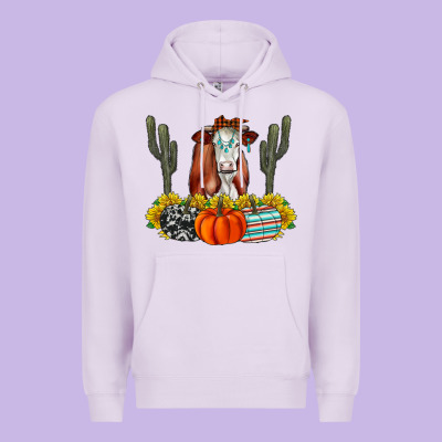 Fall Cow Premium Hoodie Designed By Cowhidedigitalart