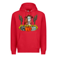Red Fall Cow Premium Hoodie - CowhideDigitalArt