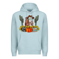 Blue Mist Fall Cow Premium Hoodie - CowhideDigitalArt