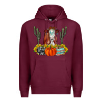 Burgundy Fall Cow Premium Hoodie - CowhideDigitalArt