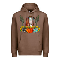 Chestnut Fall Cow Premium Hoodie - CowhideDigitalArt
