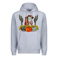 Heather Grey Fall Cow Premium Hoodie - CowhideDigitalArt