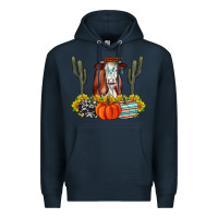 Navy Fall Cow Premium Hoodie - CowhideDigitalArt