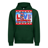 Forest Green love america gnome Urban Hoodie - HRA Design Shop