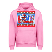 Fuchsia Pink love america gnome Urban Hoodie - HRA Design Shop
