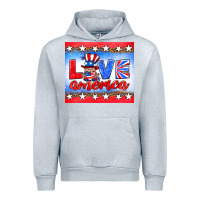 Heather Grey love america gnome Urban Hoodie - HRA Design Shop