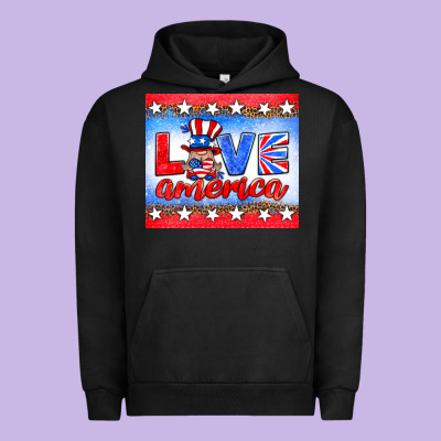 Love America Gnome Urban Hoodie Designed By Hra Design Shop