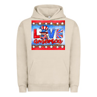 Pigment French Oak love america gnome Urban Hoodie - HRA Design Shop