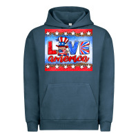 Pigment Midnight Navy love america gnome Urban Hoodie - HRA Design Shop