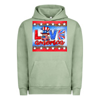 Pigment Oil Green love america gnome Urban Hoodie - HRA Design Shop