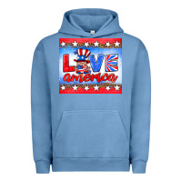 Pigment Pebble Blue love america gnome Urban Hoodie - HRA Design Shop