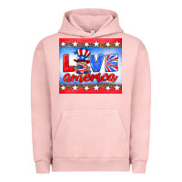 Pigment Salmon love america gnome Urban Hoodie - HRA Design Shop