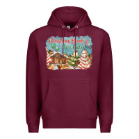 Burgundy christmas break and tree cakes Premium Hoodie - FaDigitalArtStudio