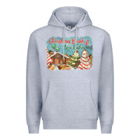 Heather Grey christmas break and tree cakes Premium Hoodie - FaDigitalArtStudio