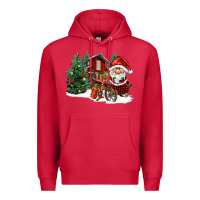 Cardinal christmas gnomes barnyard Premium Hoodie - FaDigitalArtStudio