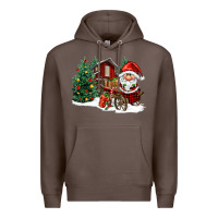 Coffee christmas gnomes barnyard Premium Hoodie - FaDigitalArtStudio