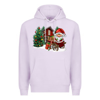 Lilac christmas gnomes barnyard Premium Hoodie - FaDigitalArtStudio