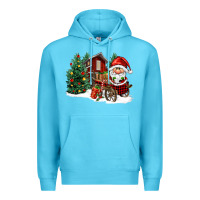 Ocean Blue christmas gnomes barnyard Premium Hoodie - FaDigitalArtStudio